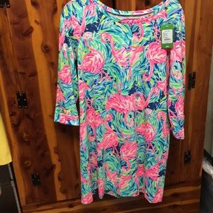 NWT Lilly Pulitzer Linden Dress Flamenco Beach L
